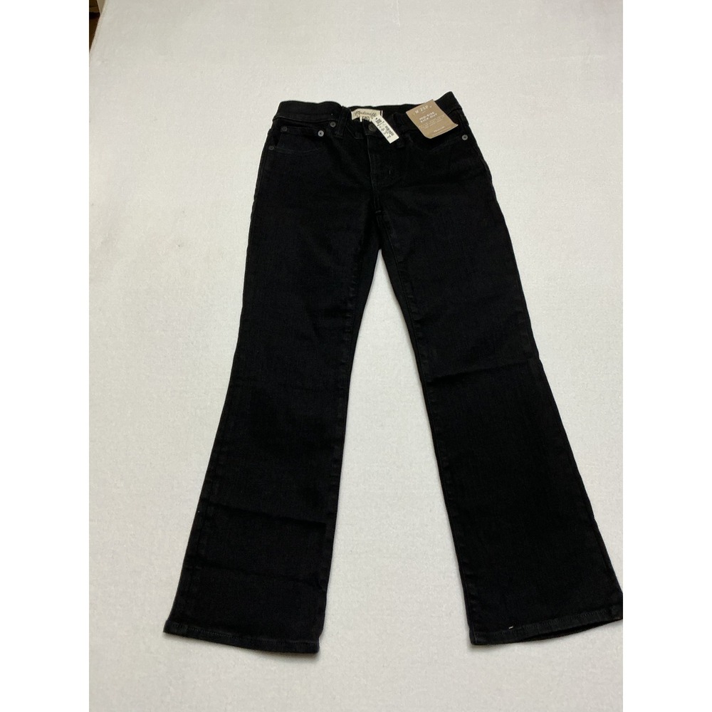 Madewell Mid-Rise Kick Out Jeans Womens 25P Black Petite Kick Flare NM812 NWT